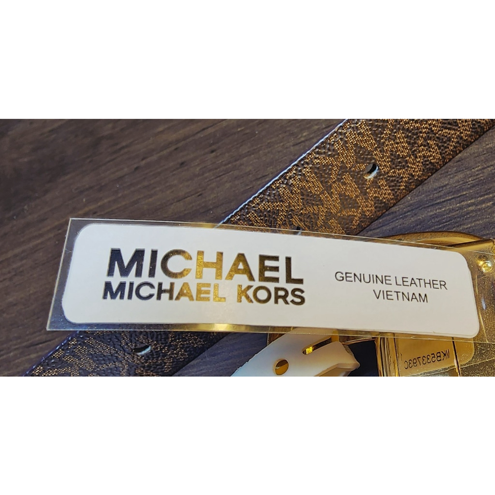 Michael Kors Women's Reversible Leather Logo Belt Sz XL Dark and Cognac Brown - Picture 11 of 16